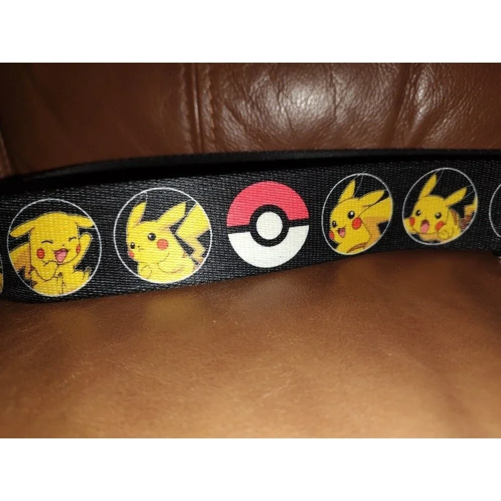 Men's Pokemon Pikachu Buckle Adjustable Canvas Black Belt Up 42